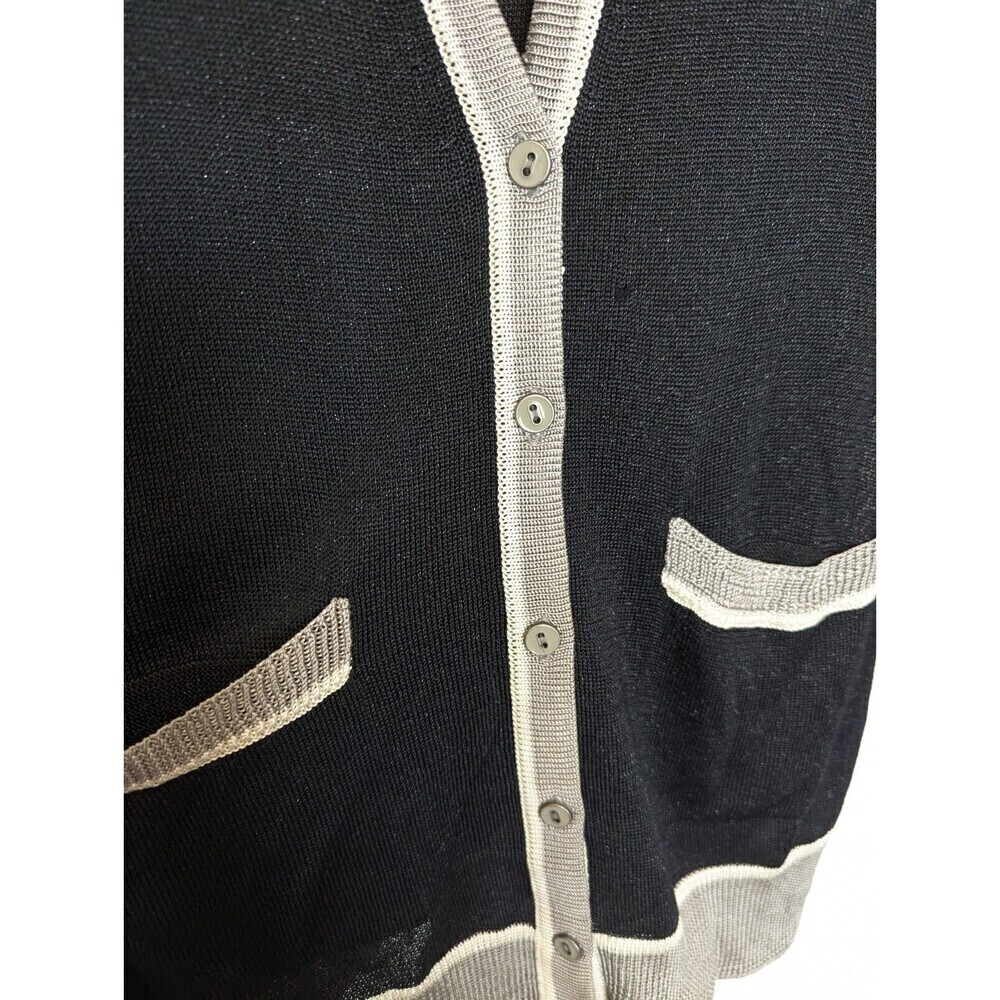 Nic+Zoe Women Longline Cardigan Size M Black Viscose Lightweight Sweater Teacher - Picture 4 of 10